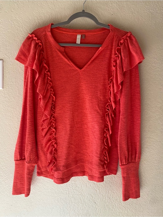Pilcro Tops - Pilcro Ruffle Sweatshirt Top